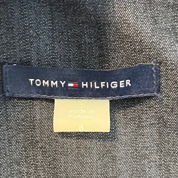 TOMMY HILFIGER Navy Blue Light Utility Full Zip Jacket Blazer w Pockets Size 8 - Picture 5 of 9